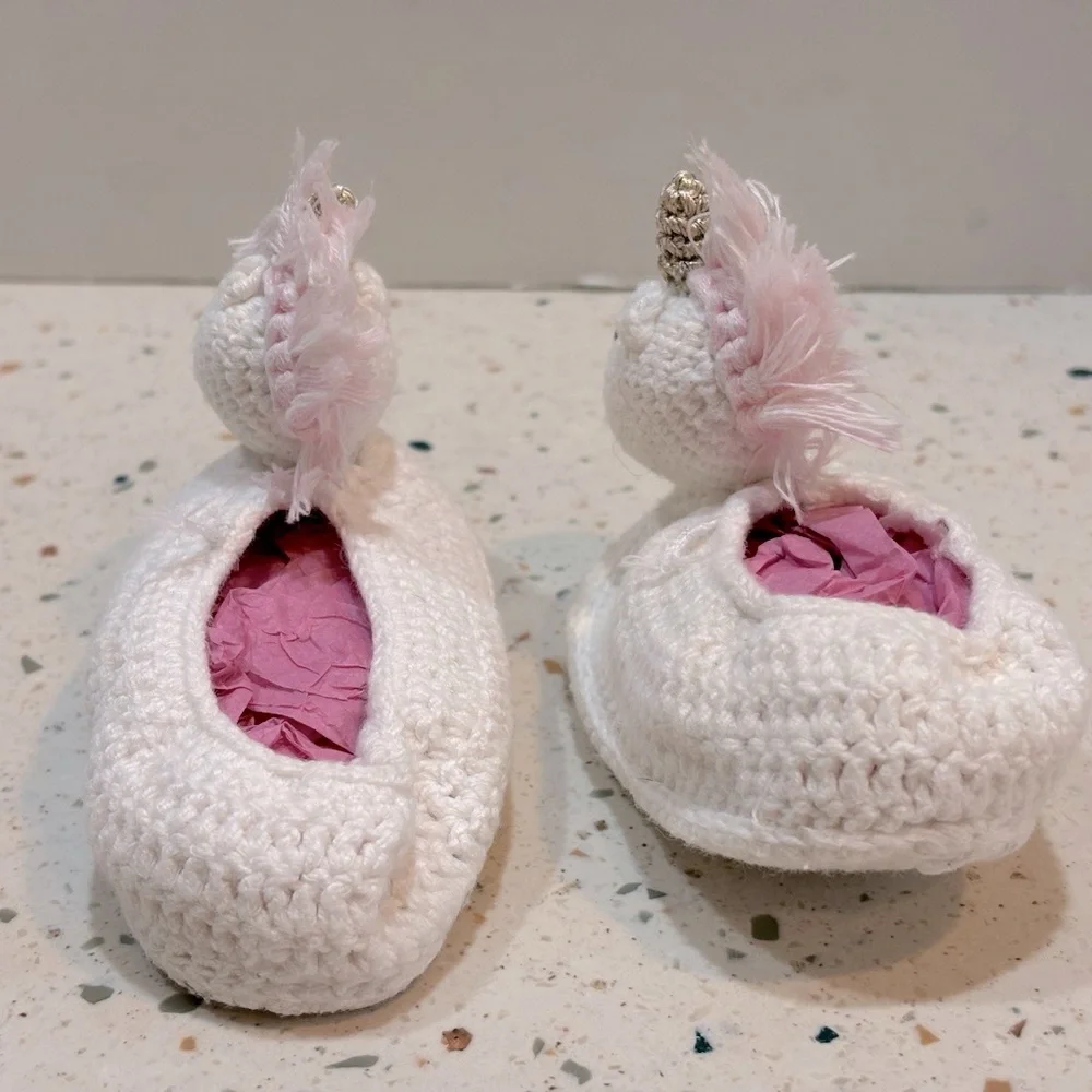 Albetta Premium Unicorn Knit Baby Booties‎ Slippers 3/6 Months Old